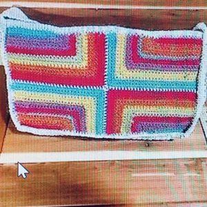 Hand Crochet Multi-colored Shoulder Bag (New)